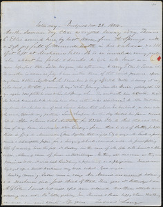 Letter from Zadoc Long to John D. Long, October 28, 1854
