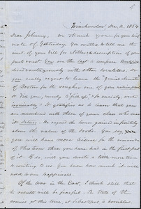Letter from Zadoc Long to John D. Long, December 2, 1854