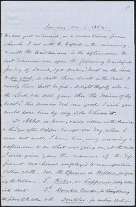 Letter from Zadoc Long to John D. Long, December 3, 1854