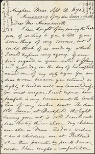 Letter from Zadoc Long to Mrs. Arrowsmith, September 14, 1870
