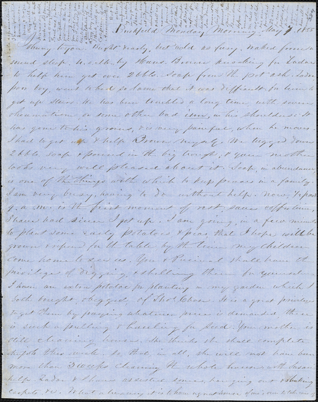 Letter from Zadoc Long to John D. Long, May 7, 1855