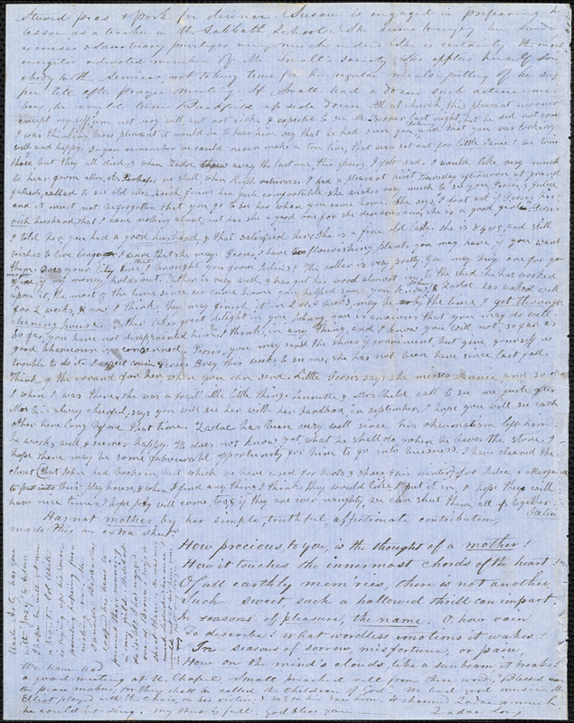 Letter from Zadoc Long and Julia Temple Davis Long to John D. Long, May 11, 1855