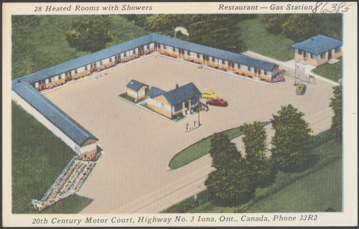 20th Century Motor Court, Highway No. 3, Iona, Ont., Canada, Phone 33R2