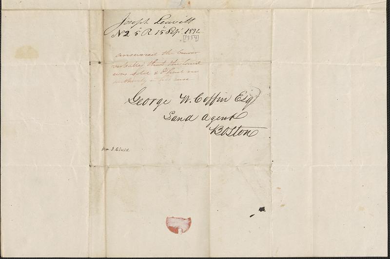 Joseph Leavitt to George Coffin, 15 September 1834 - Digital Commonwealth