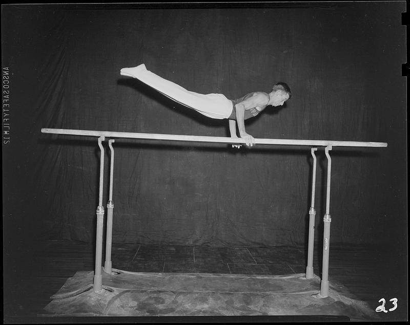 SC gymnast on the parallel bars Digital Commonwealth