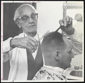 Charles E. Cobb - 93 year old barber Whitman.