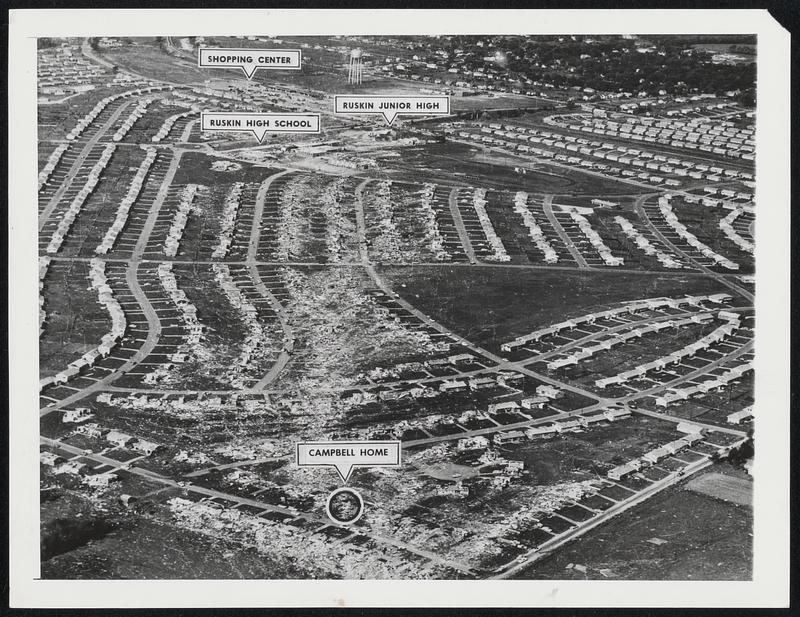 Ruskin Heights: Then The tornado's path of destruction through the ...