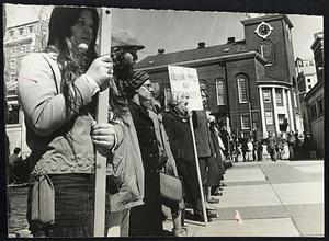Good Friday Peace Vigil outside Park street M.B.T.A. station