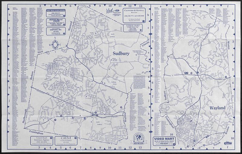 Map Of Sudbury And Wayland Digital Commonwealth