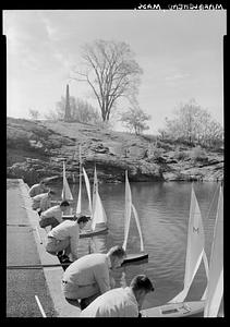 Model yacht race on Redd's Pond, Marblehead