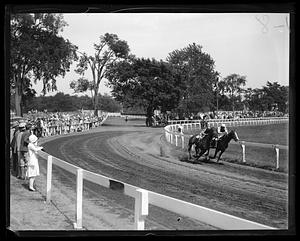 Horse race, possibly at country club, Brookline