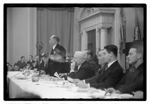Boston Parks Football Leagues 1937 event, Commissioner William Long seated in center