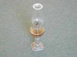 American pressed glass oil lamp