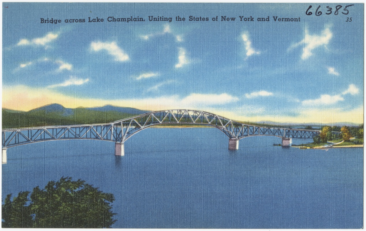 Bridge across Lake Champlain, uniting the states of New York and Vermont