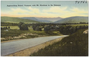 Approaching Bristol, Vermont, with Mt. Abraham in the distance