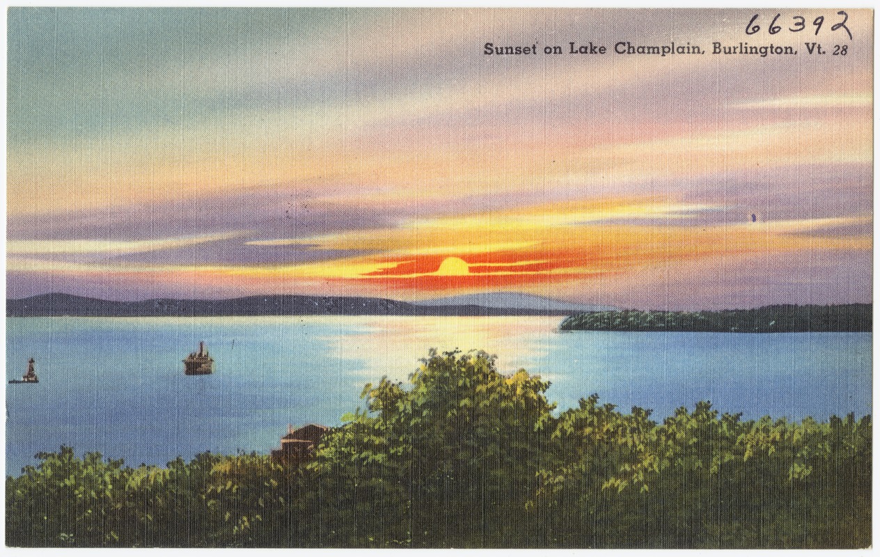 Sunset on Lake Champlain, Burlington, Vt. Digital Commonwealth