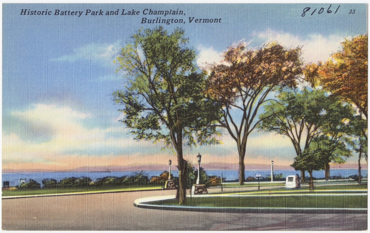 Historic Battery Park and Lake Champlain, Burlington, Vermont