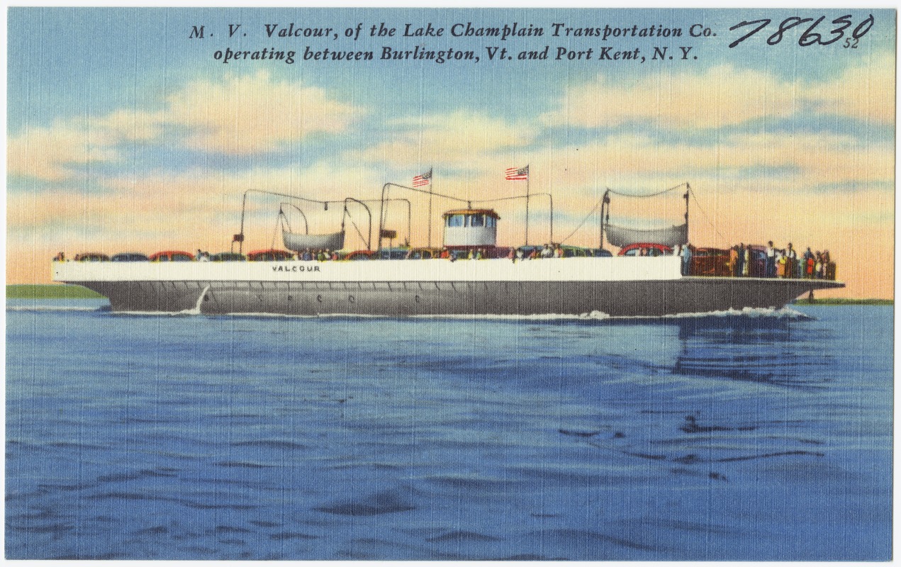 M. V. Valcour, of the Lake Champlain Transportation Co., operating between Burlington, Vt. and Port Kent, N.Y.
