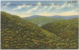 Smugglers Notch, from Auto Road, Mt. Mansfield in the Green Mts., Vermont