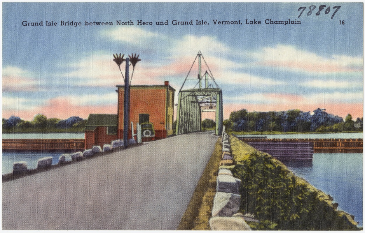 Grand Isle Bridge between North Hero and Grand Isle, Vermont, Lake