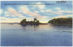 Rock Island, Malletts Bay (Fisherman's Paradise) on Lake Champlain, Vt.