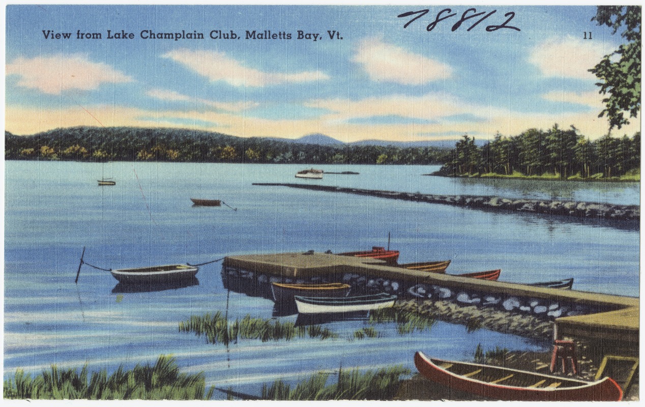 View from Lake Champlain Club, Malletts Bay, Vt. Digital Commonwealth