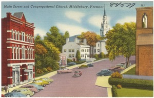 Main Street and Congregational Church, Middlebury, Vermont