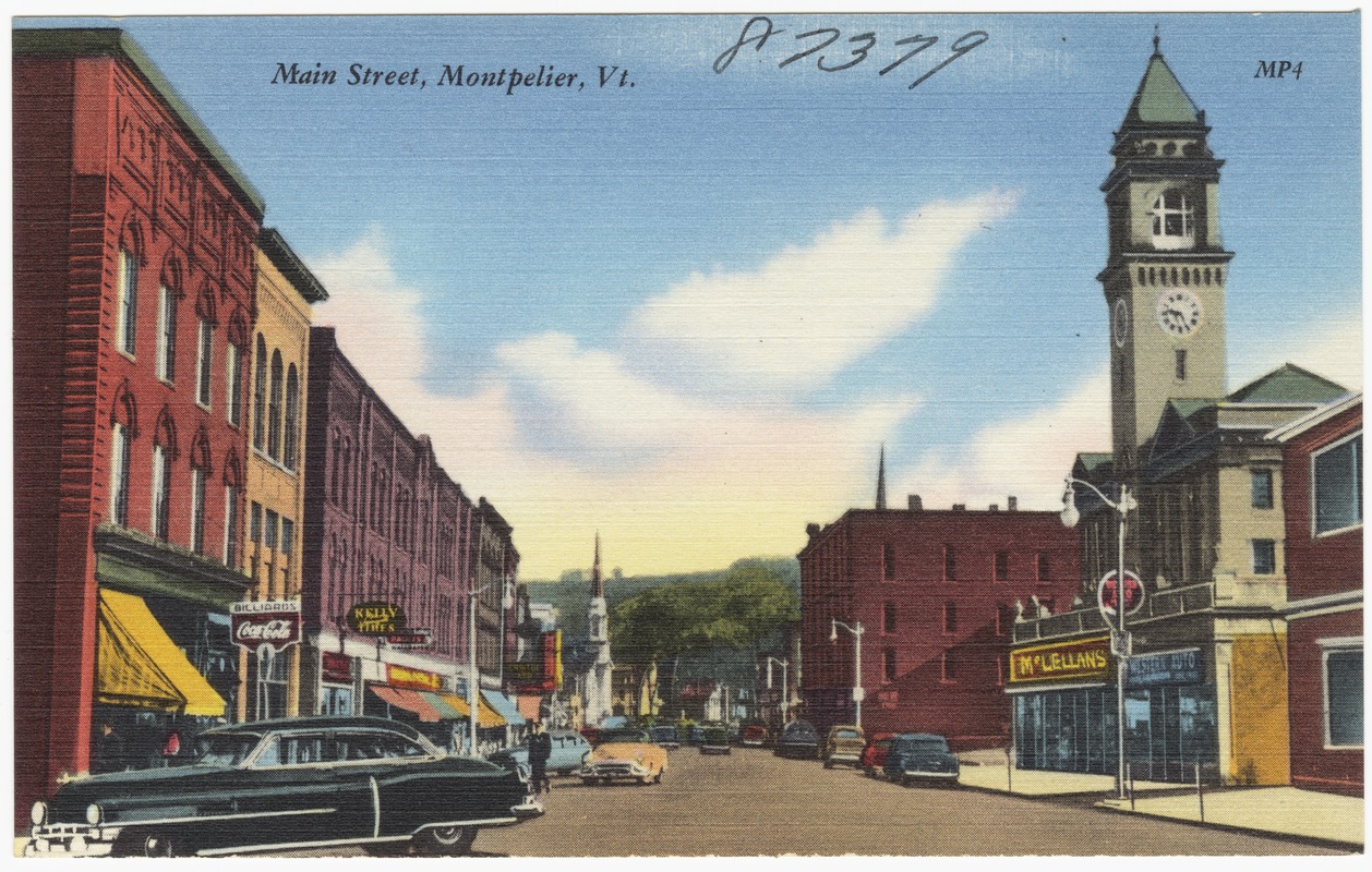 Main Street and Congregational Church, Montpelier, Vermont