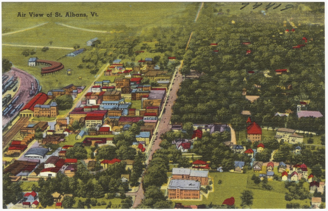 Air view of St. Albans, Vt.