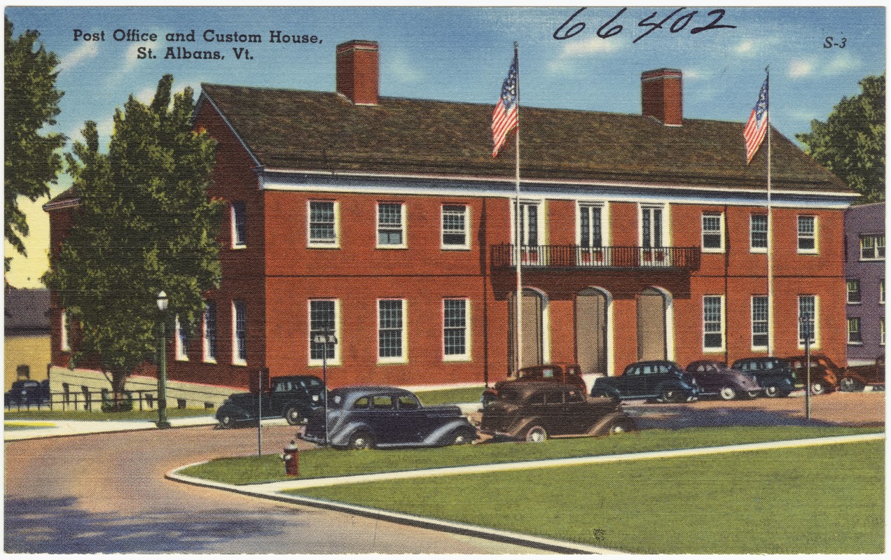 Post Office and Customs House, St. Albans, Vt. Digital Commonwealth