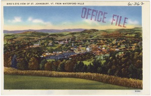 Bird's-eye-view of St. Johnsbury Vt., from Waterford Hills