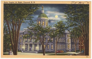 State Capitol at night, Concord, N.H.