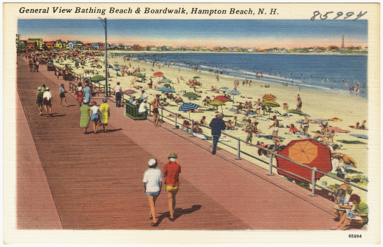 General view of beach & boardwalk, Hampton Beach, N.H. - Digital ...