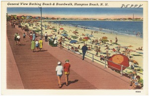 General view of beach & boardwalk, Hampton Beach, N.H.