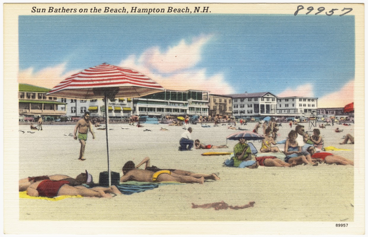 Sun bathers on the beach, Hampton Beach, N.H.