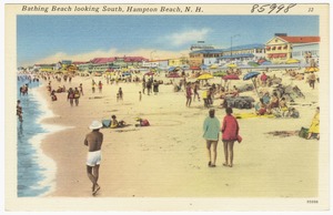 Bathing beach looking south, Hampton Beach, N.H.