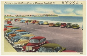 Parking aong the beach front at Hampton Beach, N.H.