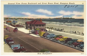 General view Ocean Boulevard and Great Boars Head, Hampton Beach, New Hampshire
