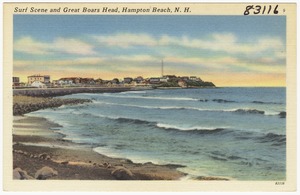 Surf scene and Great Boars Head, Hampton Beach, N.H.
