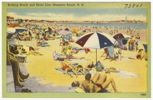Bathing beach and shore line, Hampton Beach, N.H.