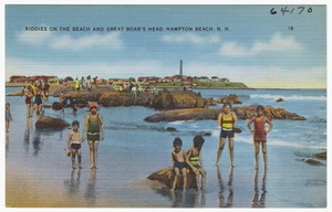 Kiddies on the beach and Great Boar's Head, Hampton Beach, N.H.