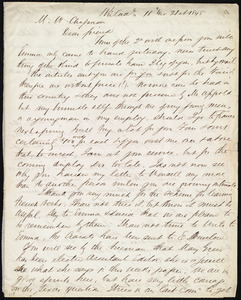 Letter from Edward Morris Davis, Philad[elphia], [Penn.], to Maria Weston Chapman, 11 mo[nth] 21st [day] 1845
