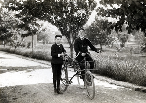 Tommy and Charles with a Sociable Tricycle