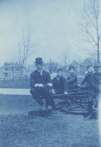 Thomas Stringer with Students on the Health Merry-Go-Round