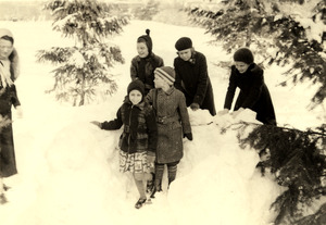 Children Playing in Snow