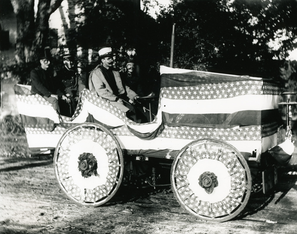 Decorated automobile as parade float