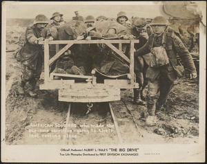 American soldiers transporting the dead