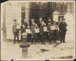 Newspaper boys with the New Bedford Morning Mercury
