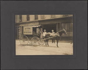 Fish and oysters horse drawn wagon
