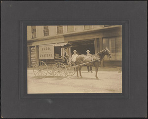 Fish and oysters horse drawn wagon